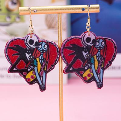 Nightmare Before Christmas Skeleton Acrylic Halloween Earrings