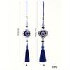 1PC Blue Evil Eye Tassel Car Charm Vintage Metal Heart Shaped Pendant Holiday Birthday Party Gifts & Home Decor Crafts, Home Decor, Room Decor