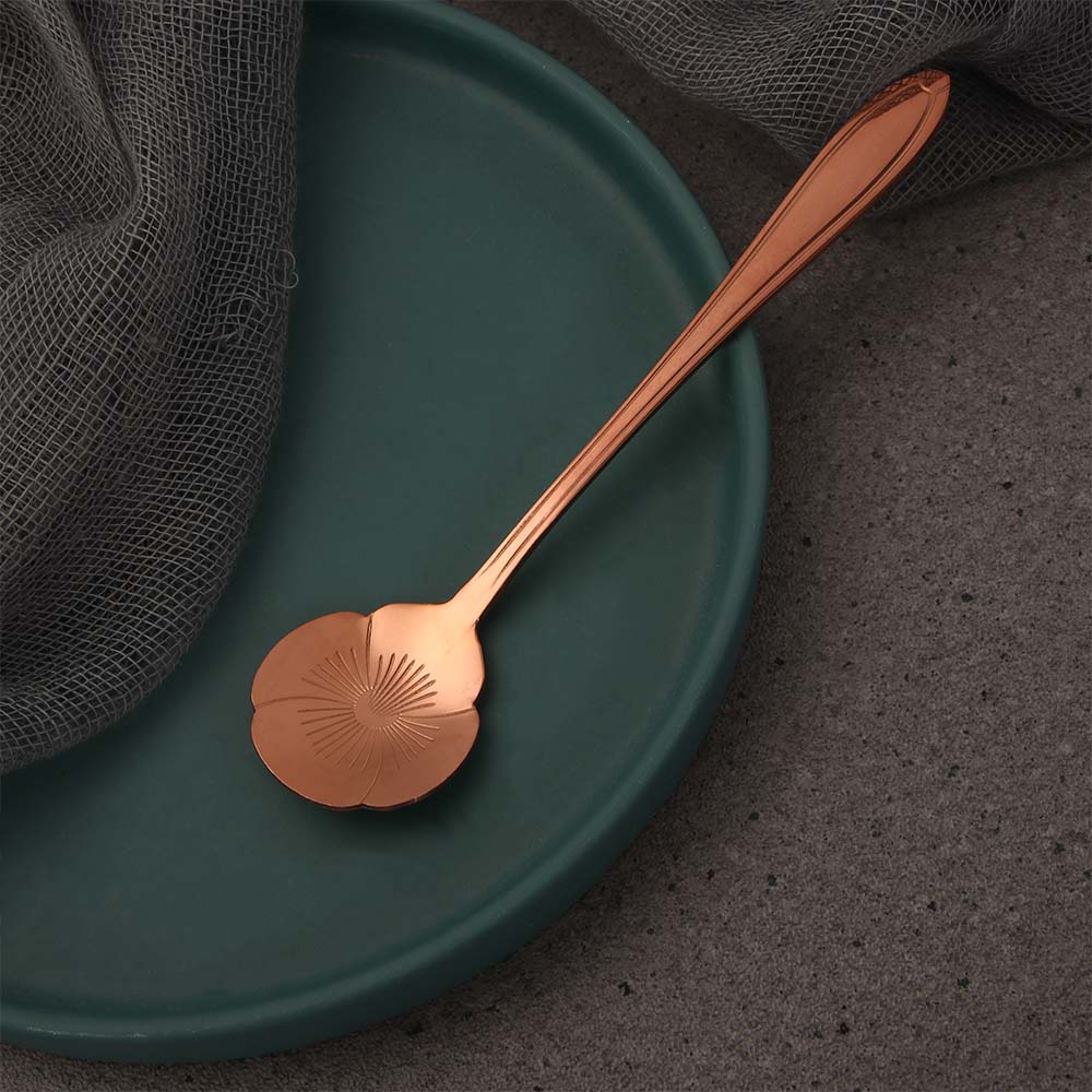 Pattern Bar tools Stainless Steel Tableware for Sugar Ice Cream Coffee Dessert Teaspoon Cutlery Set Flower Spoon Set Soup Spoon