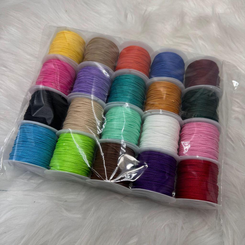 Taiwan Wachsschnur - 1mm, 20m Rolle, 20 Farben, Schmuck & Bekleidungszubehör