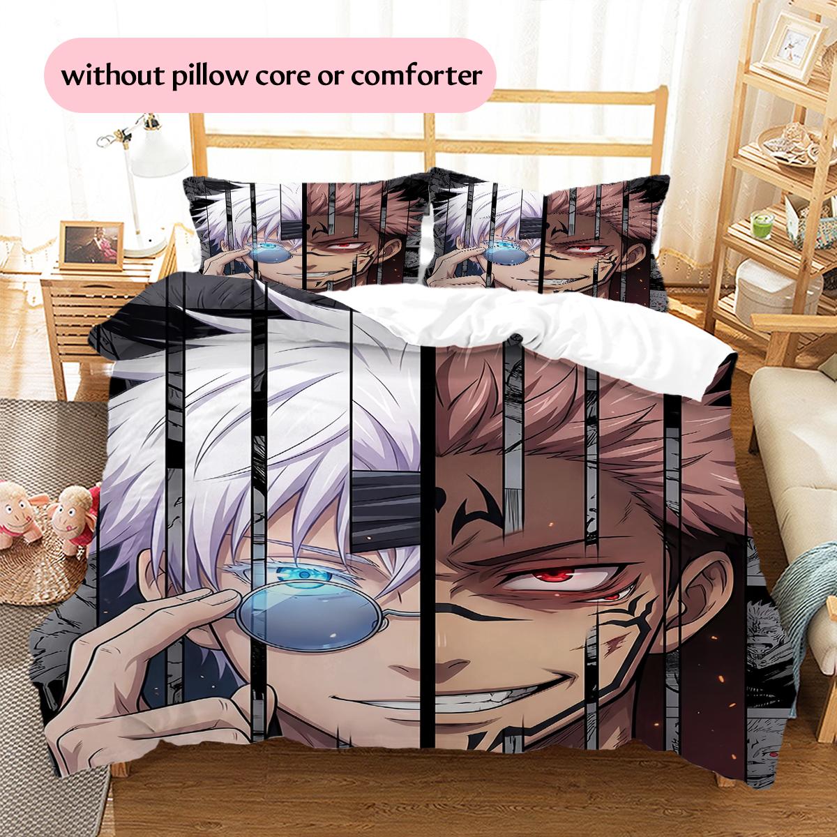 

Satoru Gojo and Sukuna Pattern Bedding Quilt Set Home Decoration Gift (1 * duvet cover + 2 * pillowcase without core) 135x200cm