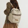 Casual Nylon Backpack Purse with Multiple Front Zipper Pockets Top Handle Everyday Daypack for Women
