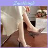 Title Womens Elegant Pu Pack Head Open Back High Heel Sandals For Spring Fashion
