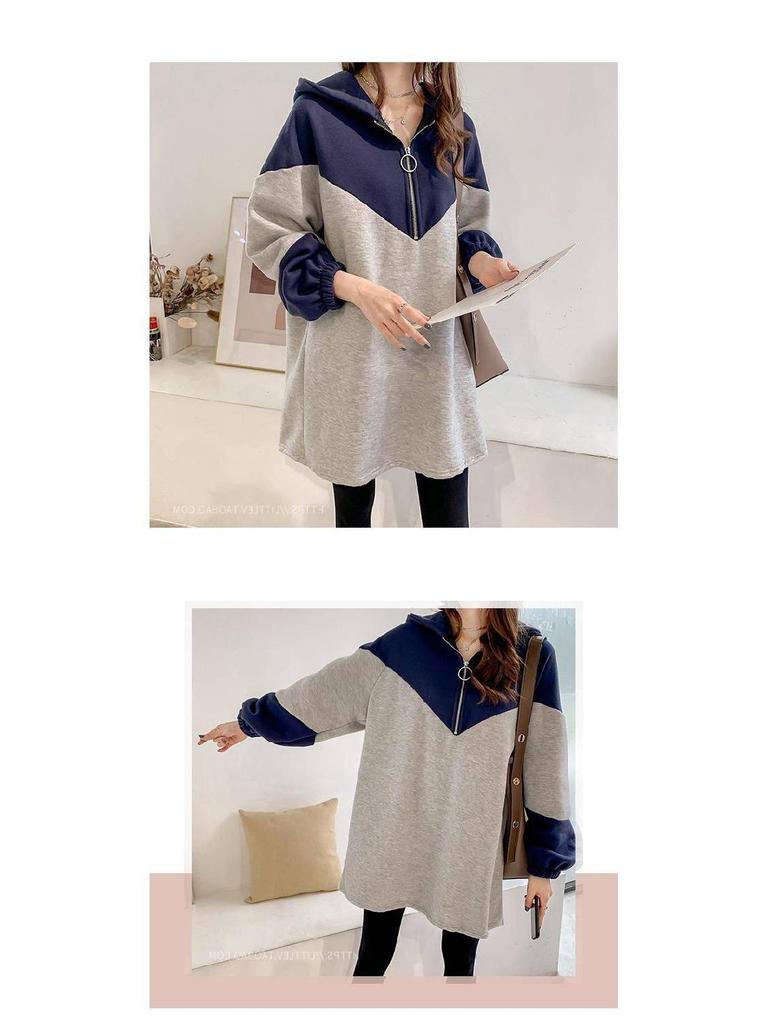 2019 Early Autumn Plus Size Women's Loose Mid-Length Thin Hooded Coat