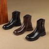 Short boots autumn new boots thick heel middle heel fashion boots large size western boots