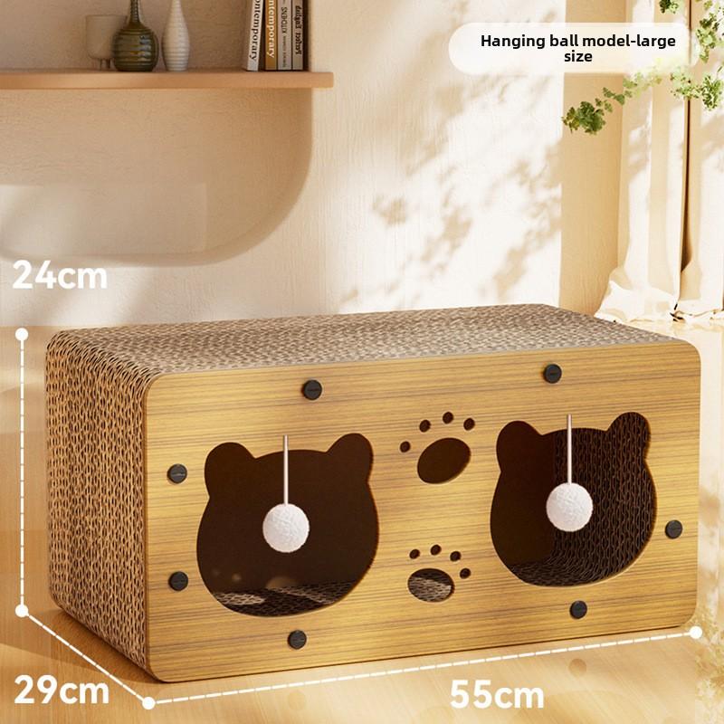 Cat Scratching Board Wear-resistant and Non-crumbling Cat Claw Board Cat Corrugated Cat Nest Villa Four-season Universal Claw Grinding Carton House