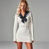 Striped Sailor Fake Collars Scarf Detachable Cotton Top Fake Collar Necklaces Academy Style Black White Sailor Suit Bow Tie