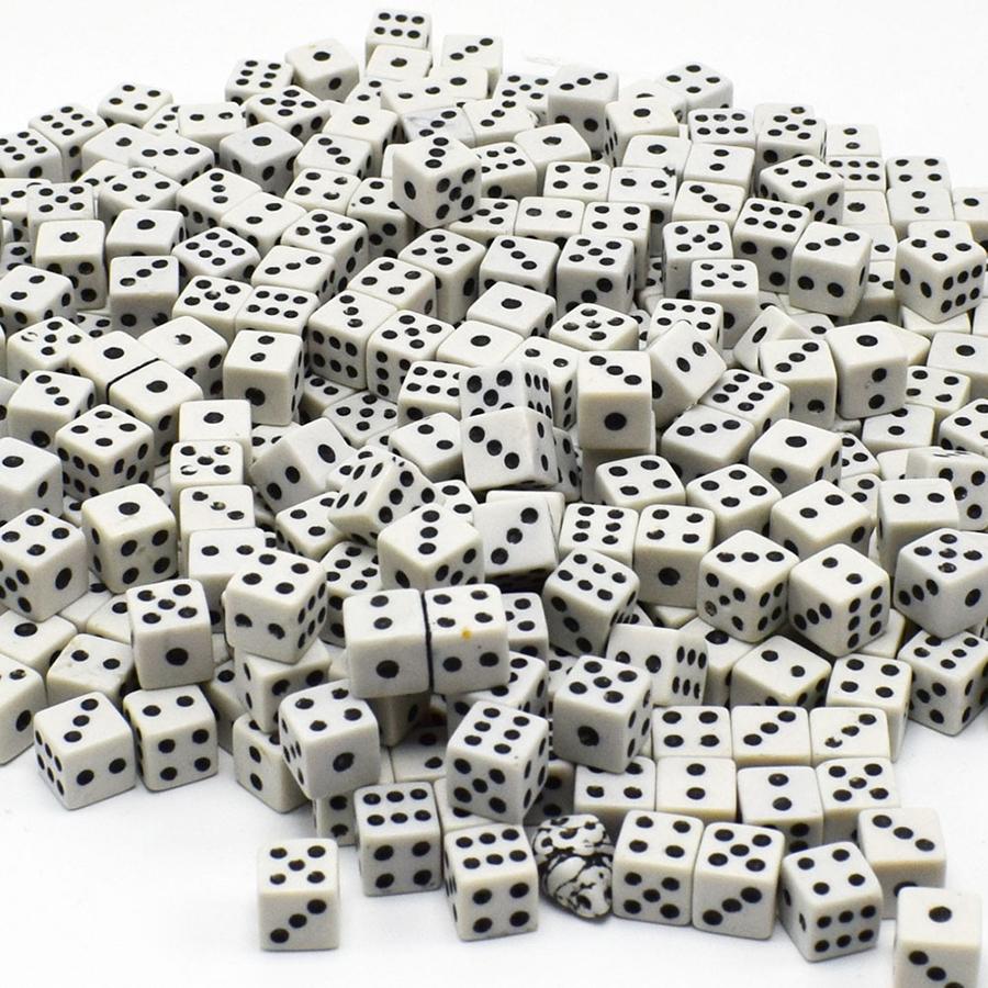 300pcs 8mm Six-Sided Dice Set White Black Green Colors Bulk RPG Dice for Tabletop Games D&D Casino Nights and Party Favors JXB