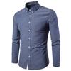 Autunno Nuovo Camicia da Uomo Oxford Filato Slim Fit Tinta Unita Camicia da Uomo Camicia a Maniche Lunghe da Uomo