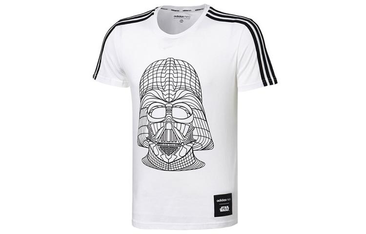 Adidas Neo T Shirts Men s White Crew Neck Moderate Straight Fit CV9384 S