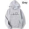 New Women's Casual Hoodie Autumn/winter Heartbeat Print Men's Loose Hoodie Couple Sweatshirt Women's Hoodie Top Streetwear