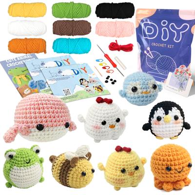 Animal Sery Crochet Kit for Beginners Crochet Starter SET ,DIY Crochet Kit For Beginners,Crocheting Knitting Kit Step-by-Step