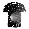 New Fashion Swirl 3D Printed T-shirt Men's and Women's Summer Casual Short-sleeved Crew-neck Shirt Tops