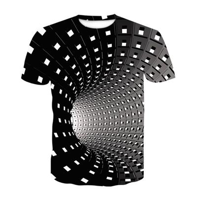 Neues Mode-Strudel 3D-Druck T-Shirt für Herren und Damen, Sommer, Freizeit, Kurzarm, Rundhalsausschnitt, Oberteile
