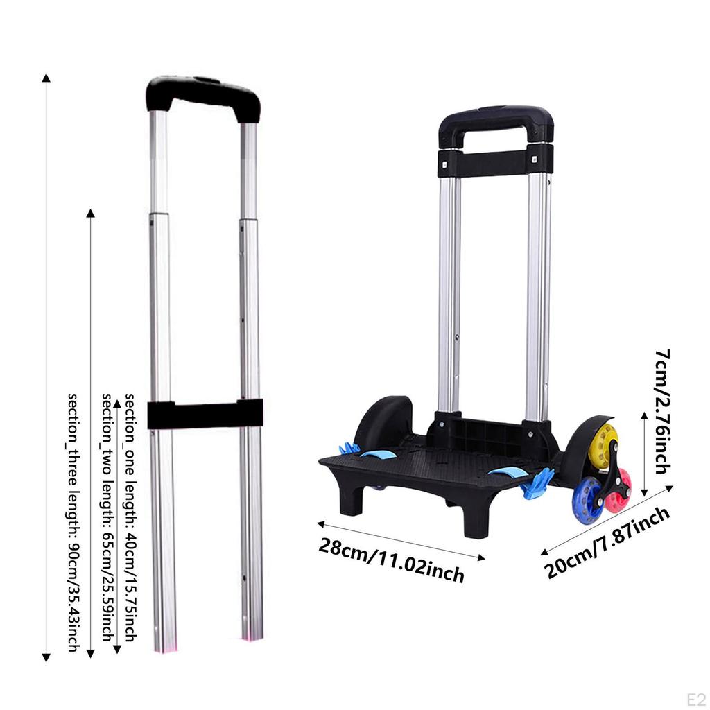 Backpack Trolley Wheeled Luggage Cart Stand Aluminum Alloy School Bag Foldable Hand Truck