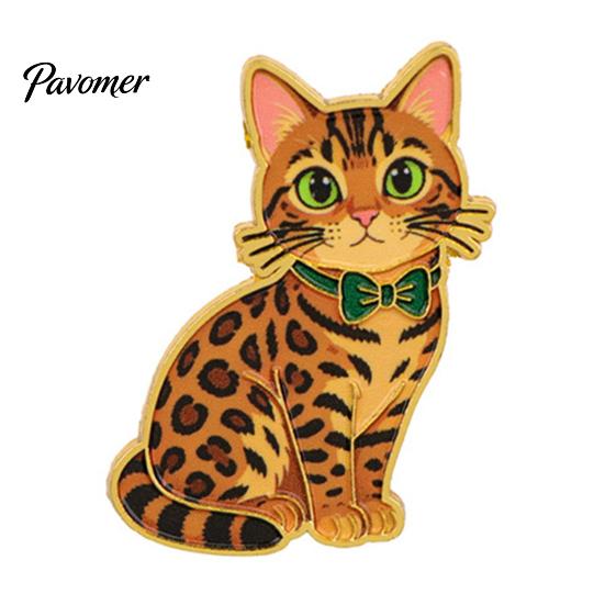 Cat Brooch Pin Enamel Bow Tie Brooch, Cartoon Kitten Metal Badge Durable Alloy Pin, Hats Bags Scarves Clothes Decorative Accessory Theme