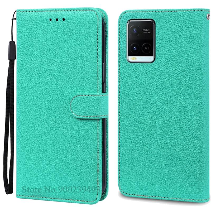 Pro pouzdro Vivo Y21S Měkké silikonové peněženkové kožené vyklápěcí pouzdro Pro pouzdro na telefon Vivo Y21 Zadní kryt Pro VivoY21S Vivo Y 21 Coque Fundas