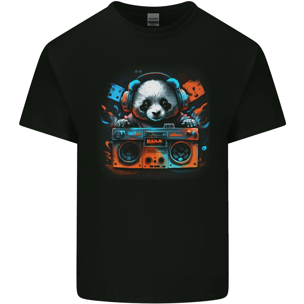 Panda Music With a Ghetto Blaster 80s Unisexs Light Cotton TShirt