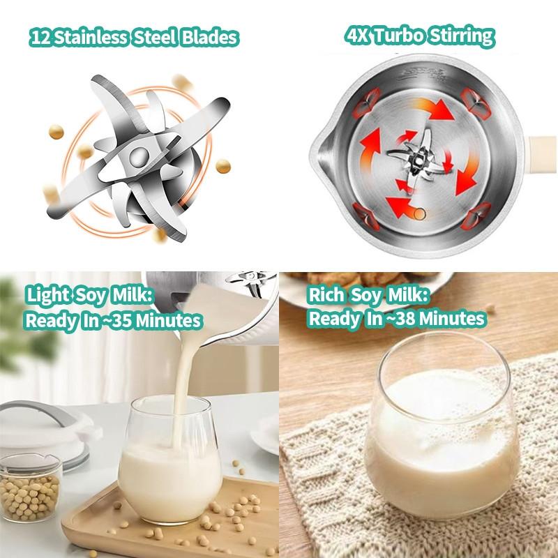 1.2L Large Capacity Electric Juice Blender Fully Automatic Food Processor Kitchen 8-in-1 Multifunctional Soy Milk Maker