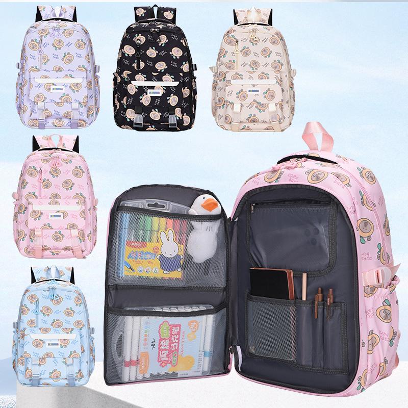 Cartoon Print Student Schoolbag Women's Lightweight Large Capacity Backpack