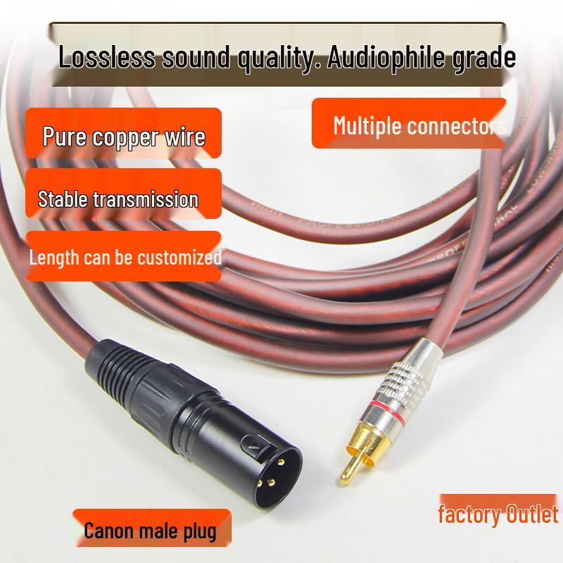 Pure Copper XLR Male-Female Condenser Microphone Balanced Audio Extension Cable