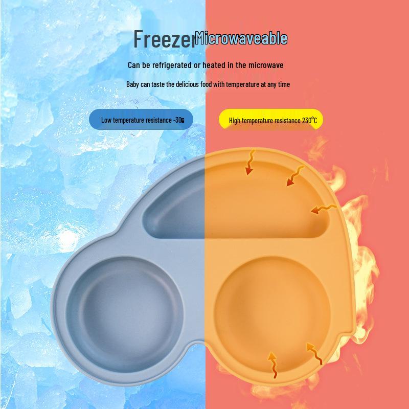 Cross-Border Baby Silicone Tableware: Anti-Fall Eating Tray for Children