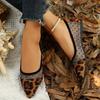 Fashion Soft and Comfortable Women's Flat Shoes Classic Pointed Toe Ladies Leopard Print Shoes Women Work Shoes Comfortable for Work