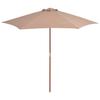 Wooden Mast Sun Umbrella 270 Cm Taupe