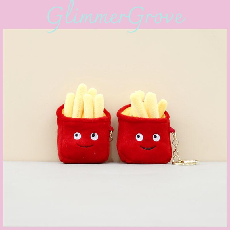 Adorable Cute French Fries Plush Keychain Toy Soft Stuffed Doll For Kids Gifts