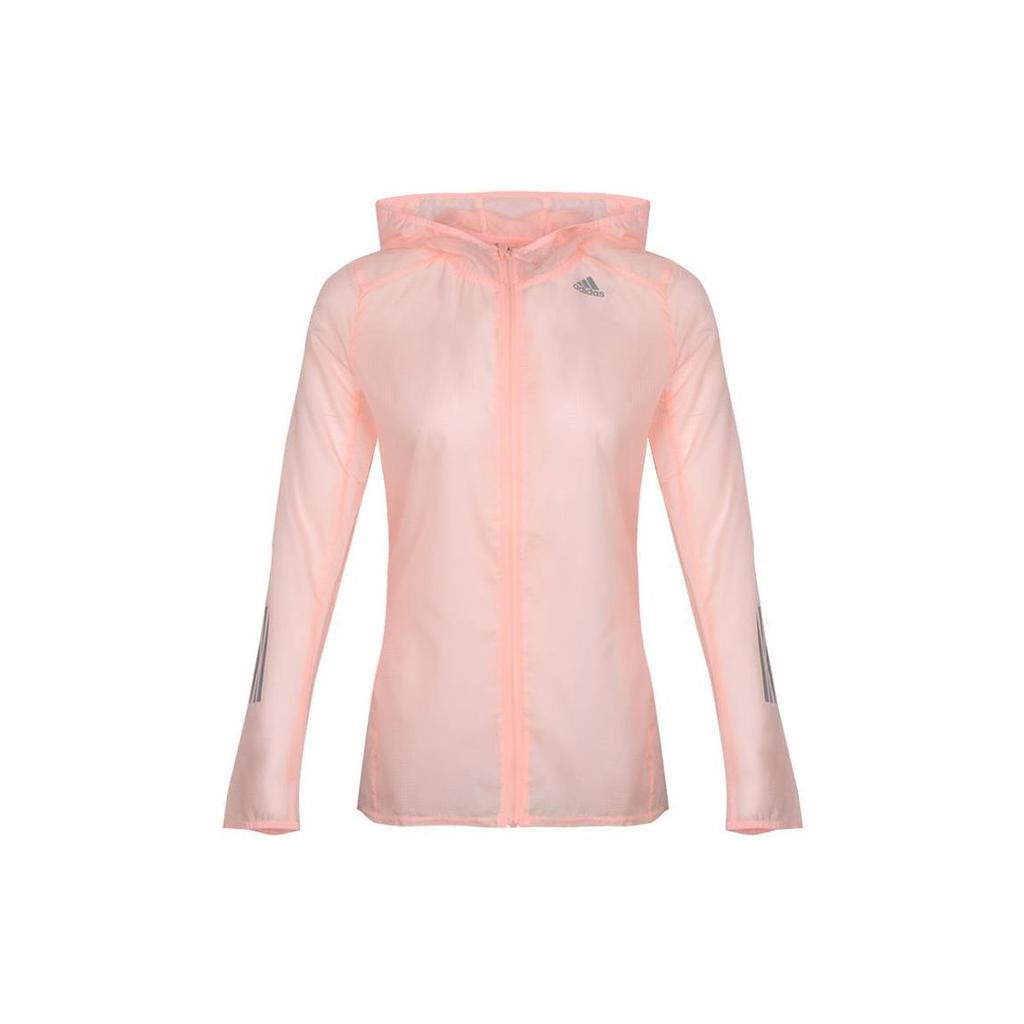 Adidas Logo Zip-Up Hoodie Women Jackets Pink DN8766