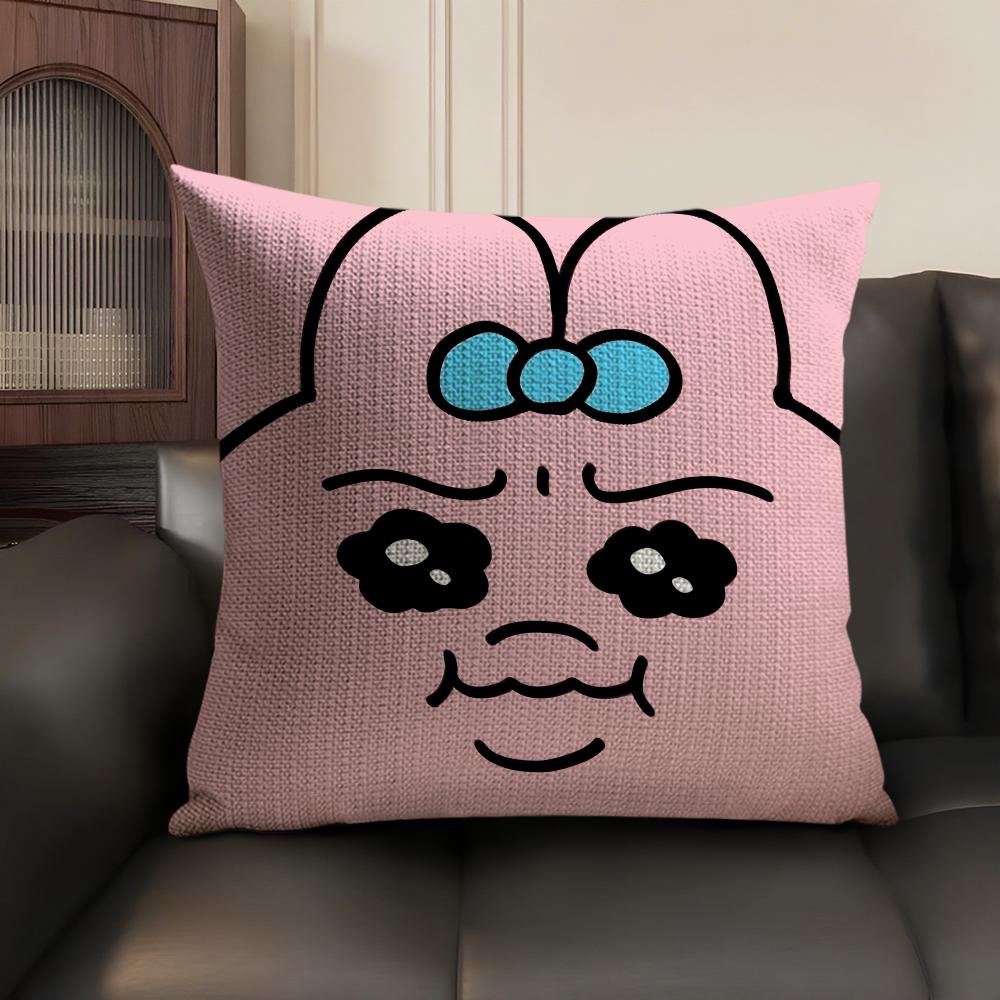 Cartoon OOpanchu Usagi Cushion Cover Natural Linen Organic Fabric DoubleSided Printing Sofa Home Decor Gift Pillow Case