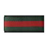 Gucci Red and green stripe decoration leather wallet men's black