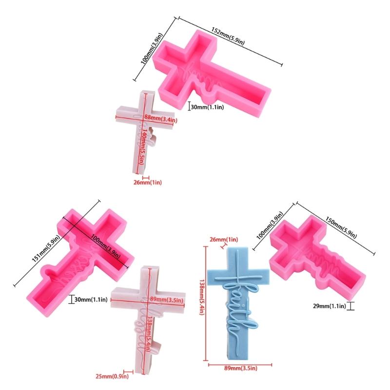 Set Of 2 Crucifix Shaped Silicone Molds for Baking and Crafting Chocolate Cakes Candies Moulds Kitchen Bakewares