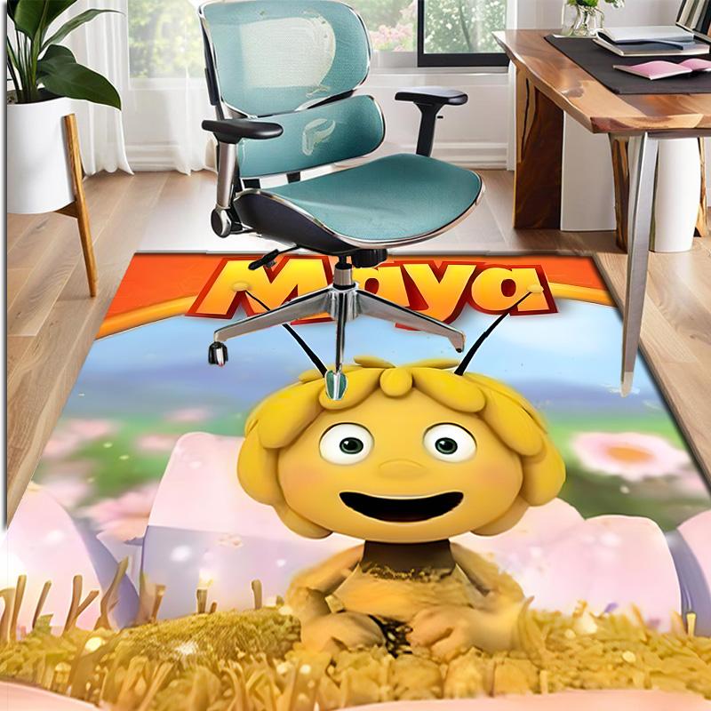 Maya the Bee Pattern Rug, Indoor/Outdoor Mat, for Picnic, Gameroom, Bedroom, Office, Living Room, Home Decor Carpet, Birthday Gift