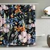 Watercolor Floral Print Shower Curtain, Luxury Home Decor Bath Mat Liner, 3D High Definition Printing Waterproof, Flower Decorat