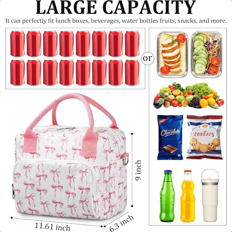 

Lunch Box for Women Insulated Lunch Bag Cute Corduroy Lunch Tote Bags Lightweight Reusable Leakproof Cooler Bag with Adjustable United States