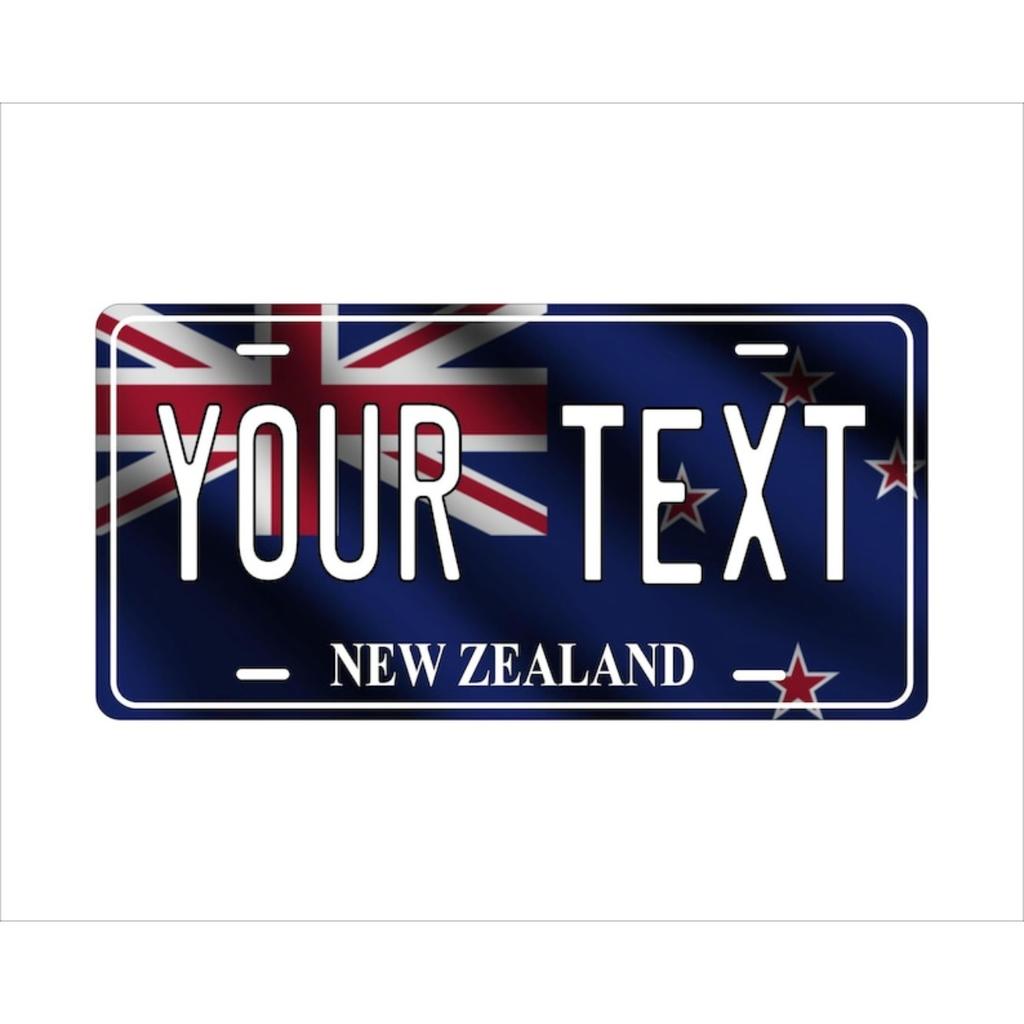 Personalized New Zealand Flag License Plate Metal Sign Car Home Wall Decor