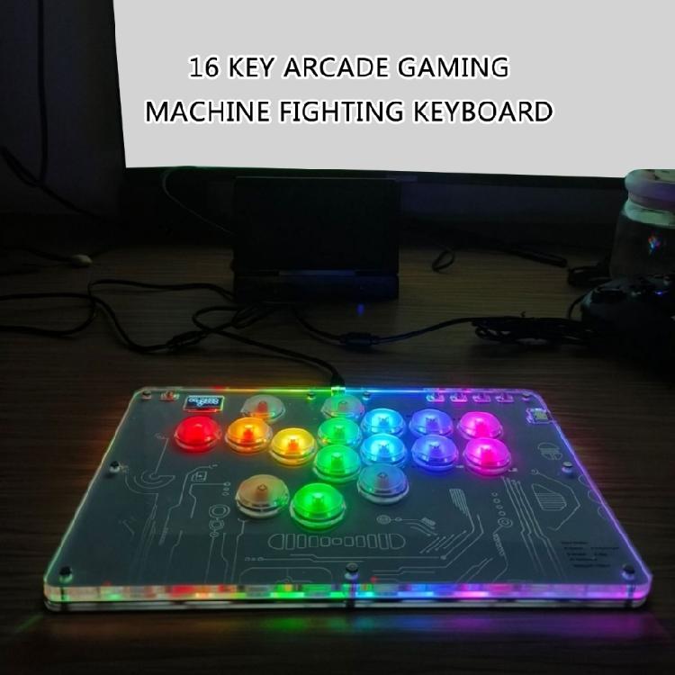 Arcade Stick 16 Key Keyboard Fight Stick for PC Game Controller Joystick Game Keyboard Game Accessory