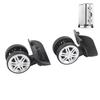 1 Pair Durable Mute Luggage Wheels Double Row Black Suitcase Wheels 360° Rotation Luggage Caster Wheels Travel Box Repair