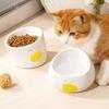 Slanted Mouth Ceramic Cat Bowl Anti Black Chin Creative Cat Bowl Anti-Tipping Bowl Pet Feeding