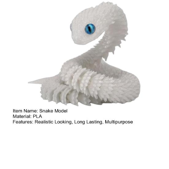 3D-Schlangenornament, Tiermodell, realistisch aussehender Leuchteffekt, kreatives, lustiges 3D-gedrucktes Schlangenspielzeug mit flexiblen Gelenken