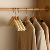 Lot de 5 cintres en bois massif, pivotant à 360°, antidérapant en éponge, porte-vêtements pour manteau, pull, cintre en bois pour adultes femmes et hommes