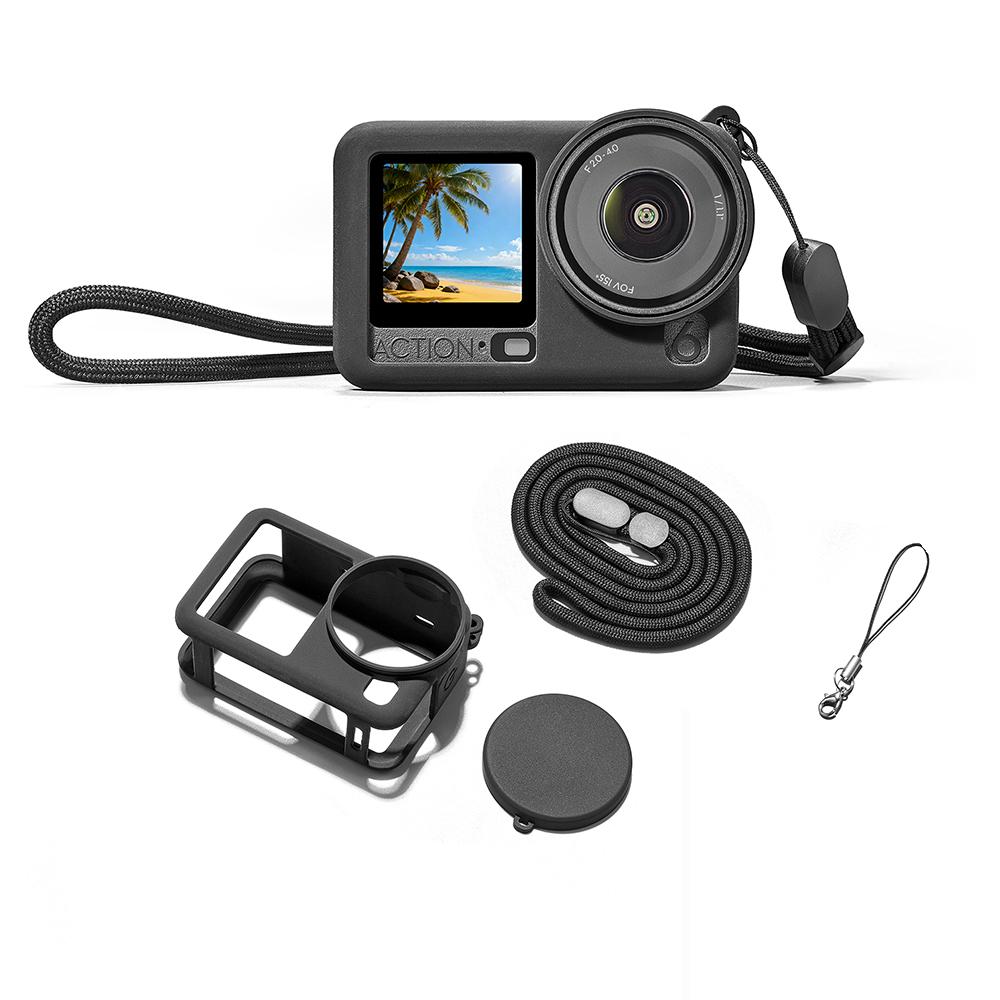 Étui de Protection en Silicone Pour DJI Osmo Action 6 Housse Protectrice antichoc avec Bouchon d'objectif Pour DJI Osmo Action 6 Accessoires Caméra