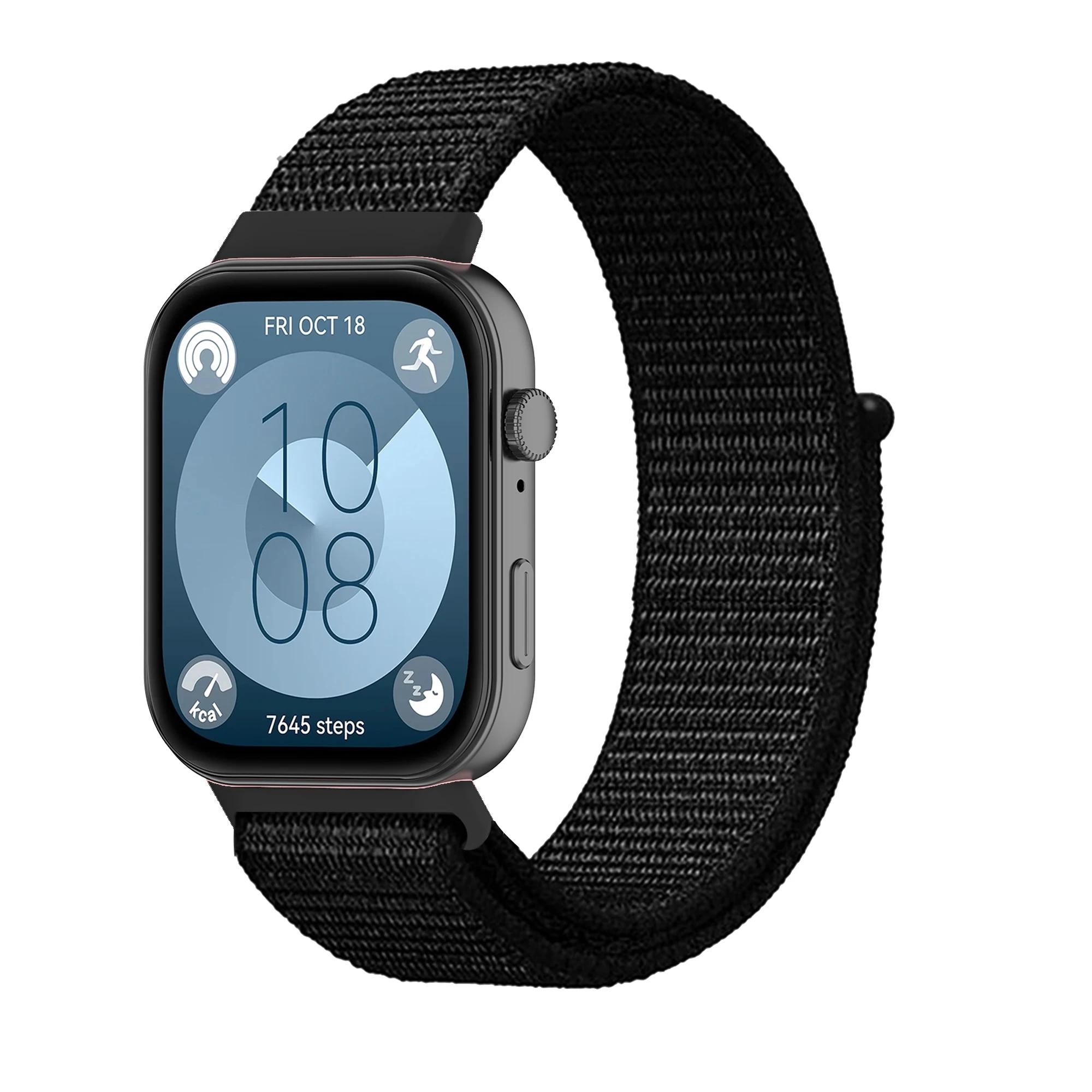 

Офіційний нейлоновий ремінець-петля для Huawei Watch Fit 3 Спортивний браслет Ремінець Correa для Huawei Watch Fit 3 Ремінець для смарт-годинника Huawei Watch Fit 3 чорний