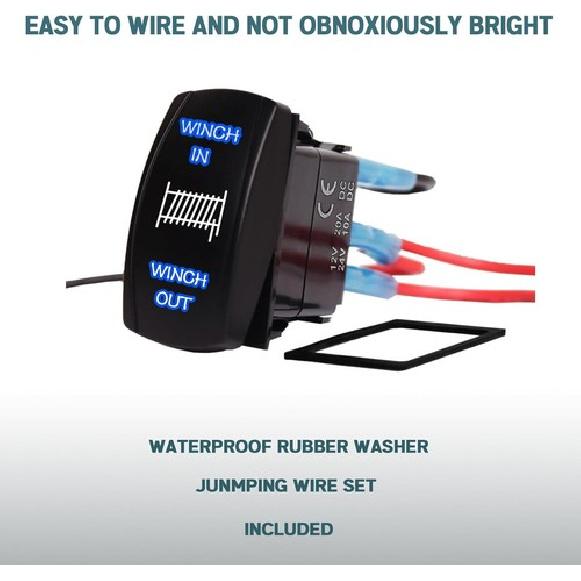 7-Pin Winch Rocker Switch Replacement for UTV ATV RZR 800 900 XP 1000 Blue