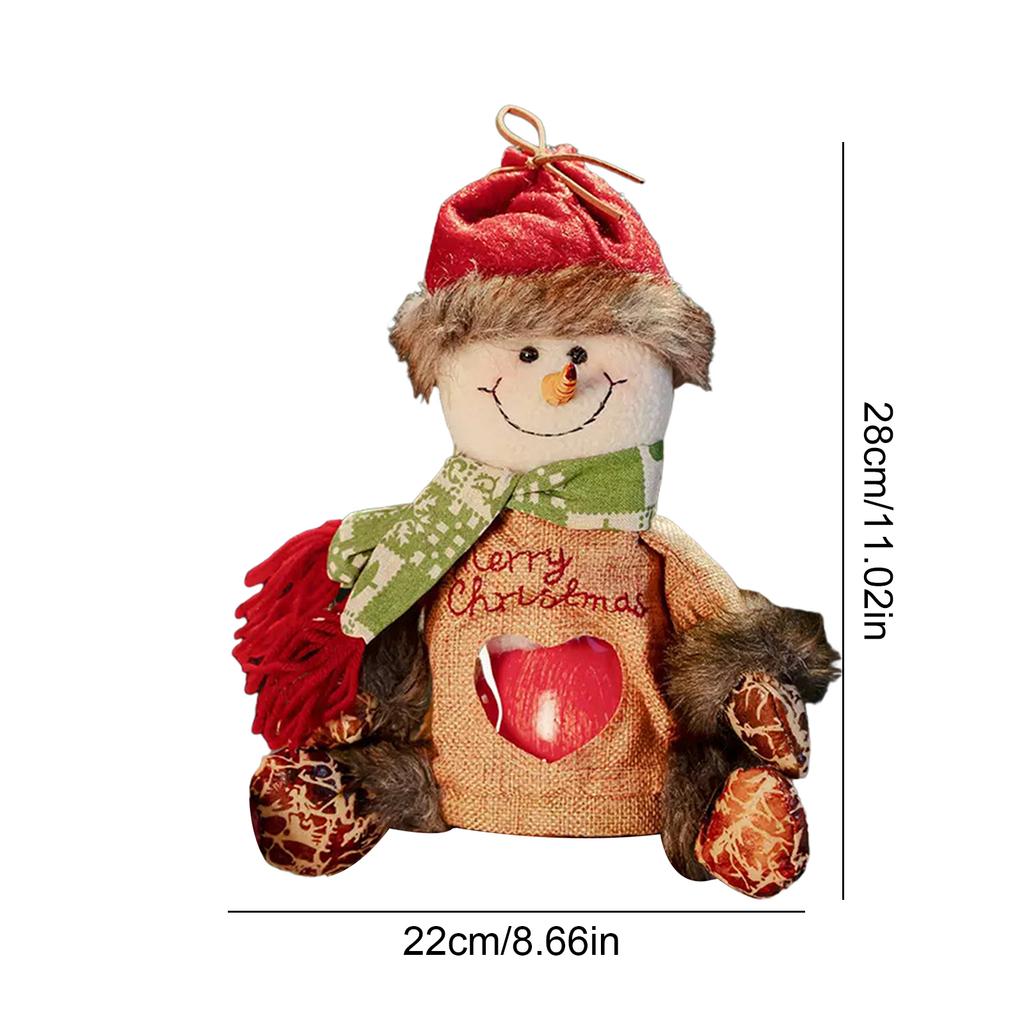 Christmas Gift Bags Zipper Design,Reusable 2025 New 3D Christmas Doll Gift Bags, Santa Snowman Deer Shaped Apple Candy Bags