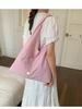 Korean Style Embroidered Floral Fabric Shoulder Bag - Large Capacity for Women