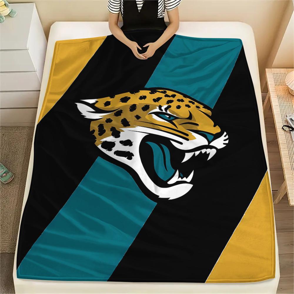 1Pc Jacksonville Jaguars Print Flannel Blanket, High Quality Comfortable for All Seasons, Home Decor, Warmth and Comfort, Perfect for Gifts