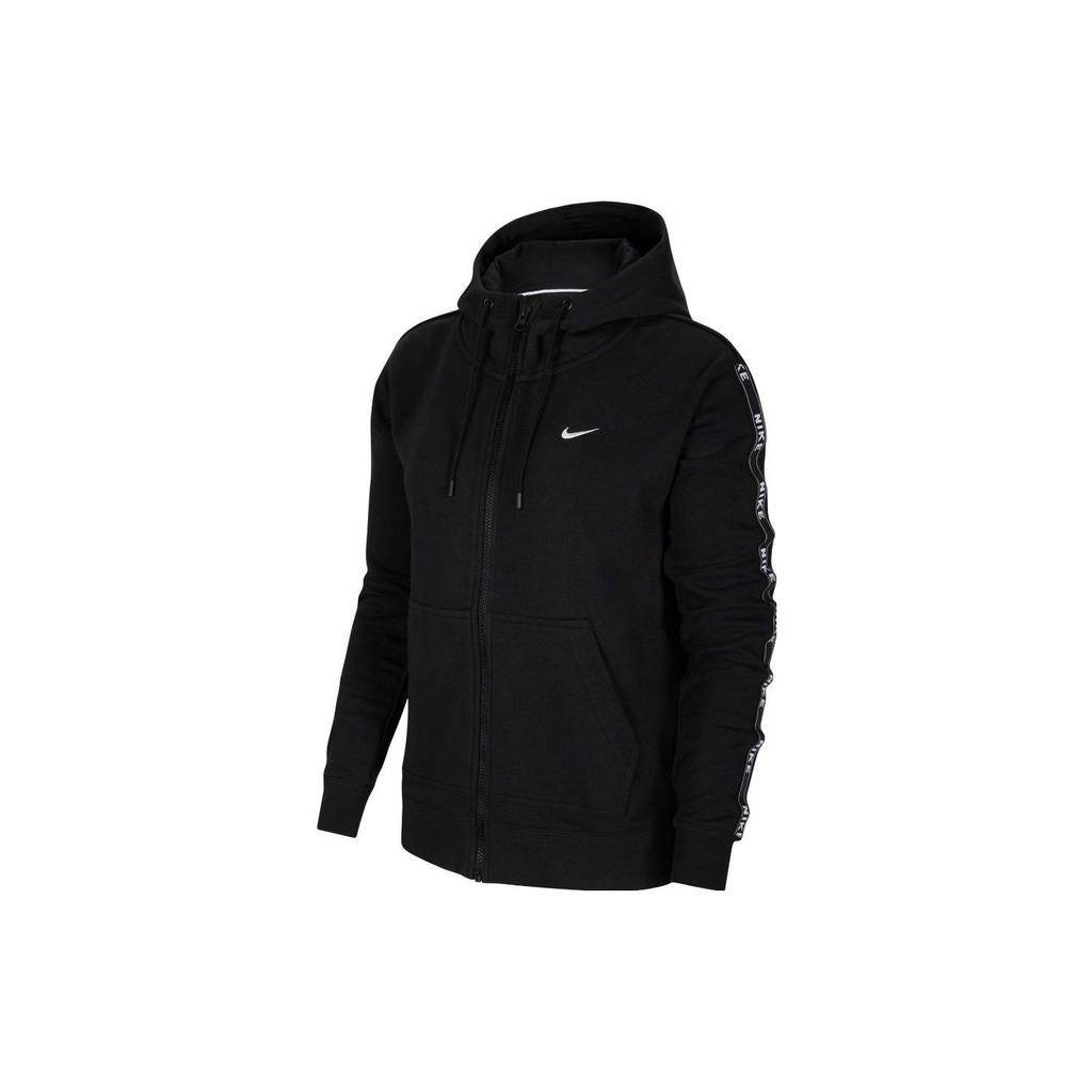 Nike Logo Knit Sports Casual Hooded Jacket Women Jackets Black CN6869-010