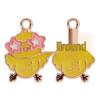 Easter Drip Oil Cartoon Egg & Rabbit Alloy Pendant Charm for DIY Necklace Accessories